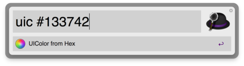 Alfred script with UIColor from Hex